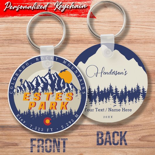 Estes Park Colorado Vlag Bergen Wandelen Souvenir Sleutelhanger