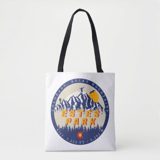 Estes Park Colorado Vlag Bergen Wandelen Souvenir Tote Bag (Voorkant)