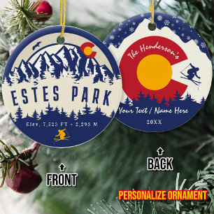 Estes Park Colorado Vlag Bergskiën Souvenir Keramisch Ornament