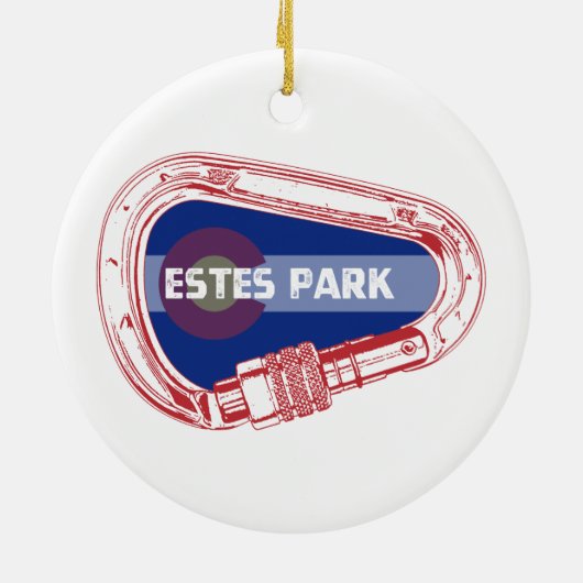 Estes Park Klibing Carabiner Keramisch Ornament (Achterkant)