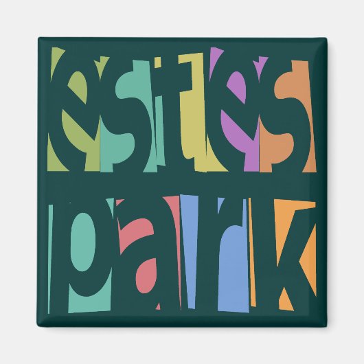 Estes Park Retro Tekst Magneet (Voorkant)