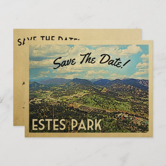 Estes Park Save the Date Colorado Aankondigingskaart (Voorkant / Achterkant)