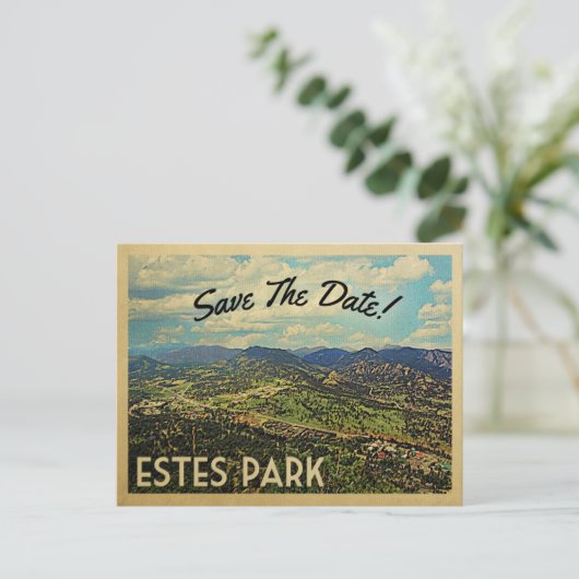 Estes Park Save the Date Colorado Aankondigingskaart (Staand voorkant)