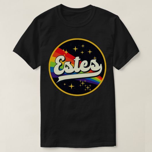 Estes regenboog in ruimte stijl t-shirt (Design voorkant)