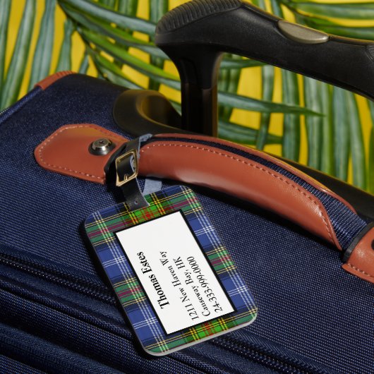Estes Tartan Plaid-Bagagelabel Bagagelabel (Voorkant Insitu 1)