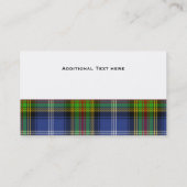Estes Traditionele Tartan Plaid Custom Visitekaartje (Achterkant)