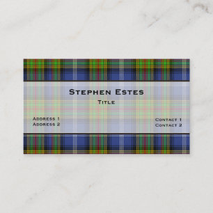 Estes Traditionele Tartan Plaid Custom Visitekaartje
