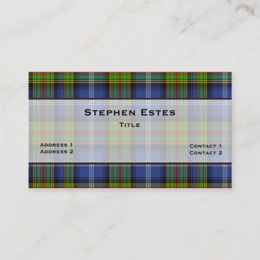 Estes Traditionele Tartan Plaid Custom Visitekaartje (Voorkant)