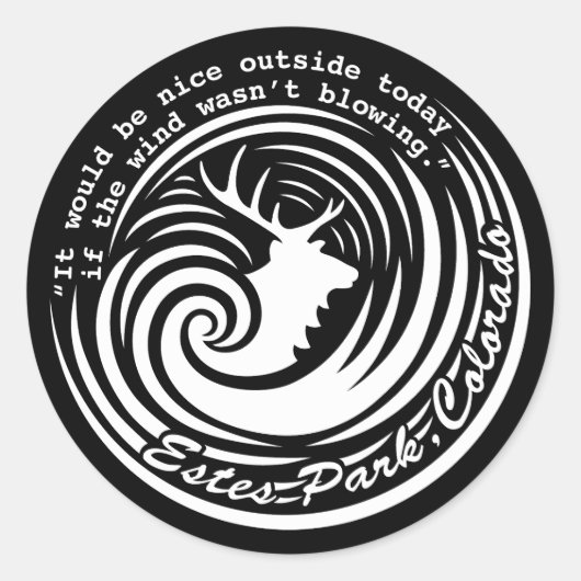 Estes wind zwarte sticker (Voorkant)