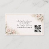 Estheetician Bloem Neutraal QR Code Professioneel Visitekaartje (Achterkant)