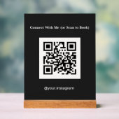 Estheetician Charcoal QR-code Boeking Acryl Bord (Neutraal)