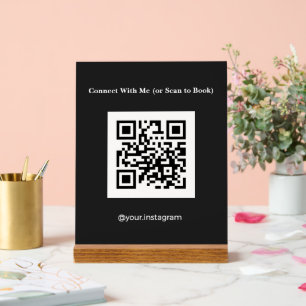 Estheetician Charcoal QR-code Boeking Acryl Bord