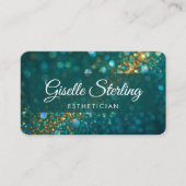 Estheetician Green Gold QR Code Professioneel Visitekaartje (Voorkant)