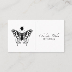 Estheetician Huidverzorging Vlinder Logo Visitekaartje