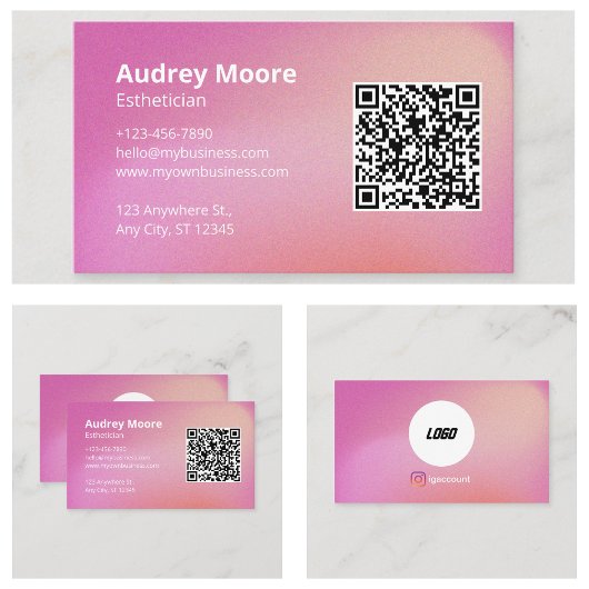 Estheetician Logo QR-code Visitekaartje