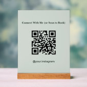 Estheetician Sage Green QR Code Boeking Acryl Bord (Neutraal)