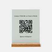 Estheetician Sage Green QR Code Boeking Acryl Bord (Voorkant)