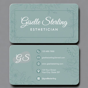 Estheetician Turquoise Bloemendesign Visitekaartje