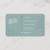 Estheetician Turquoise Bloemendesign Visitekaartje (Achterkant)
