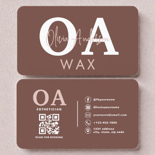 Estheetiker QR-code Terracotta Wax Specialist Visitekaartje