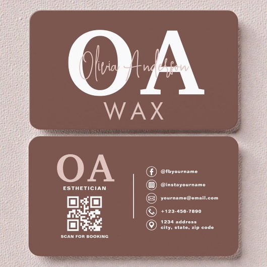 Estheetiker QR-code Terracotta Wax Specialist Visitekaartje