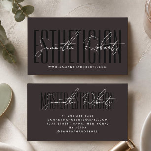 Estheetisch moderne typografie script bruin visitekaartje