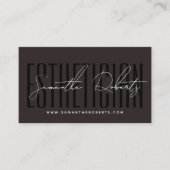 Estheetisch moderne typografie script bruin visitekaartje (Voorkant)
