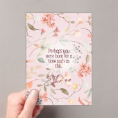 Esther 4:14 Bijbeltekst Kunst Acryl Uitnodigingen (Insitu (Draagbaar))