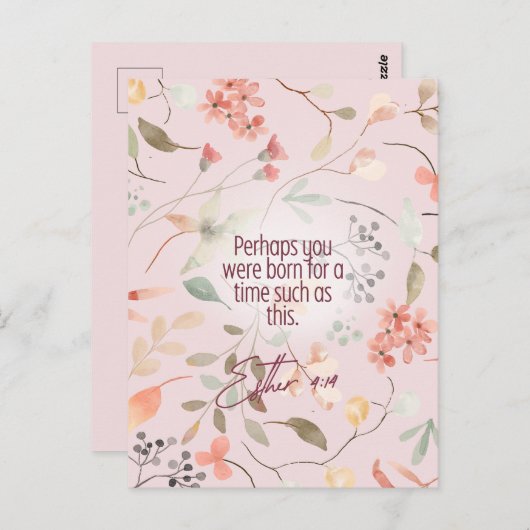 Esther 4:14 Bijbeltekst Kunst Briefkaart (Voorkant / Achterkant)