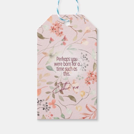 Esther 4:14 Bijbeltekst Kunst Cadeaulabel (Voorkant)
