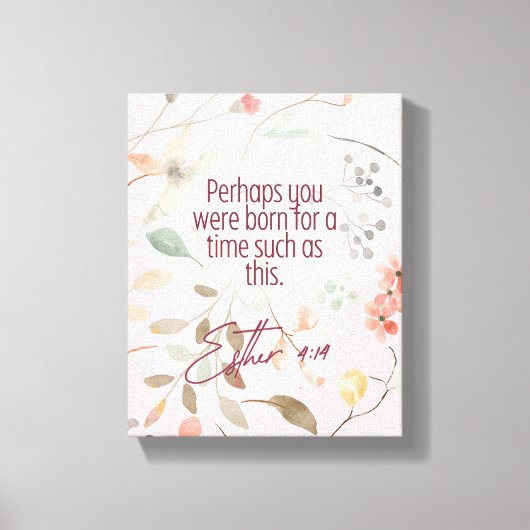 Esther 4:14 Bijbeltekst Kunst Canvas Afdruk (Voorkant)