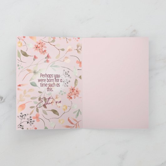 Esther 4:14 Bijbeltekst Kunst Kaart (Binnen)