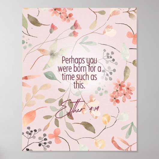 Esther 4:14 Bijbeltekst Kunst Poster (Voorkant)