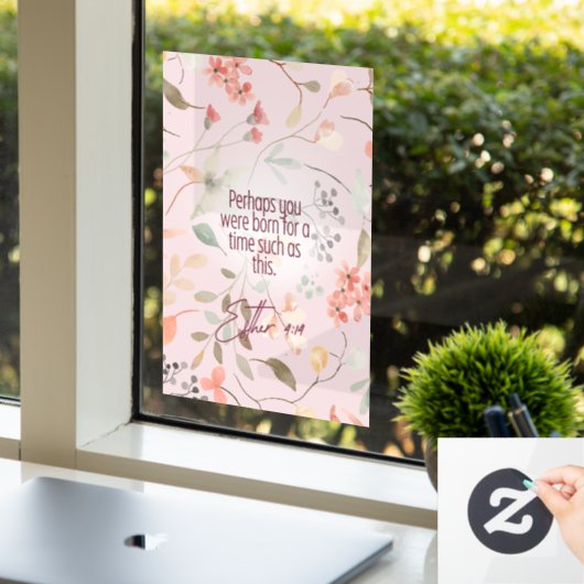 Esther 4:14 Bijbeltekst Kunst Raamsticker (Kantoor)