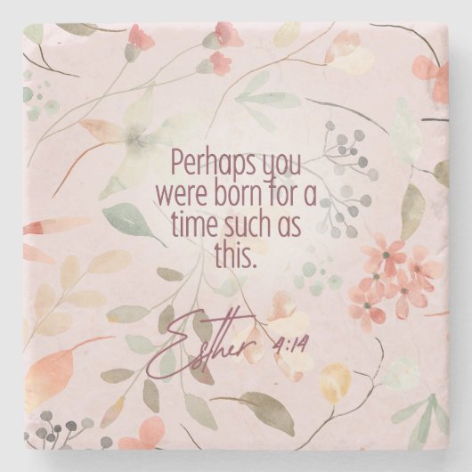 Esther 4:14 Bijbeltekst Kunst Stenen Onderzetter (Voorkant)