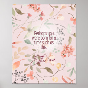 Esther 4:14 Christelijke Bijbelverzen Kunst Poster