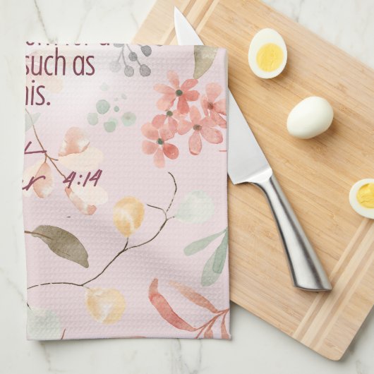 Esther 4:14 Christelijke Bijbelverzen Kunst Theedoek (Quarter Fold)