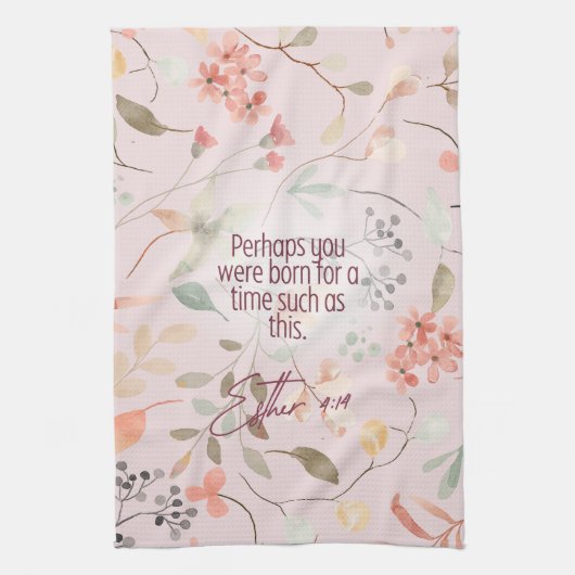 Esther 4:14 Christelijke Bijbelverzen Kunst Theedoek (Verticaal)