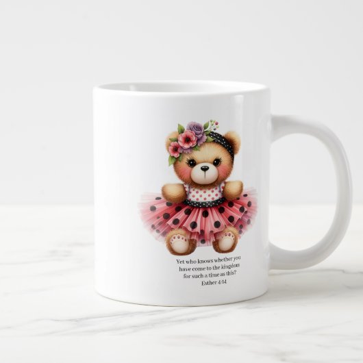 Esther 4:14 Girly Bear Coffee Mug Grote Koffiekop (Rechts)