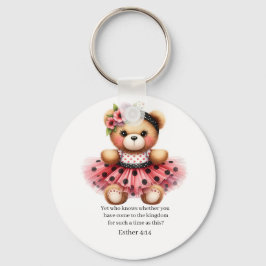 Esther 4:14 Girly Bear Keychain
