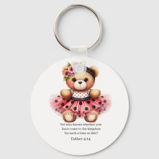 Esther 4:14 Girly Bear Keychain (Voorkant)