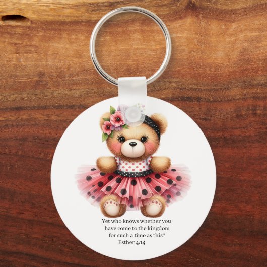 Esther 4:14 Girly Bear Keychain (Achterkant)