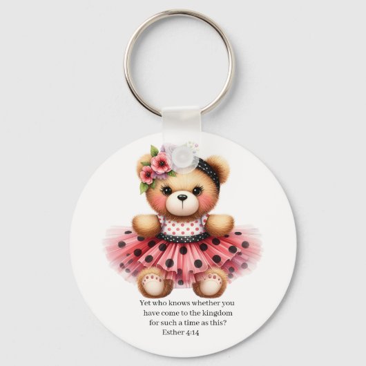 Esther 4:14 Girly Bear Keychain (Achterkant)
