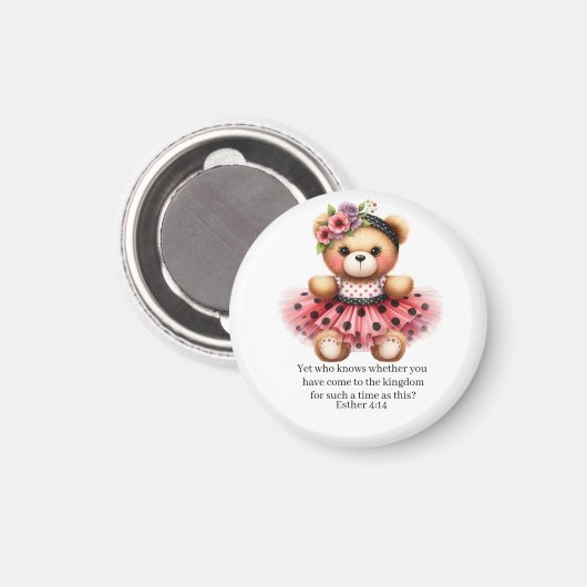 Esther 4:14 Girly Bear Magnet (Voorkant / Achterkant)