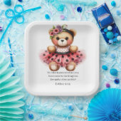Esther 4:14 Girly Bear Paper Plates Papieren Bordje (Feest)