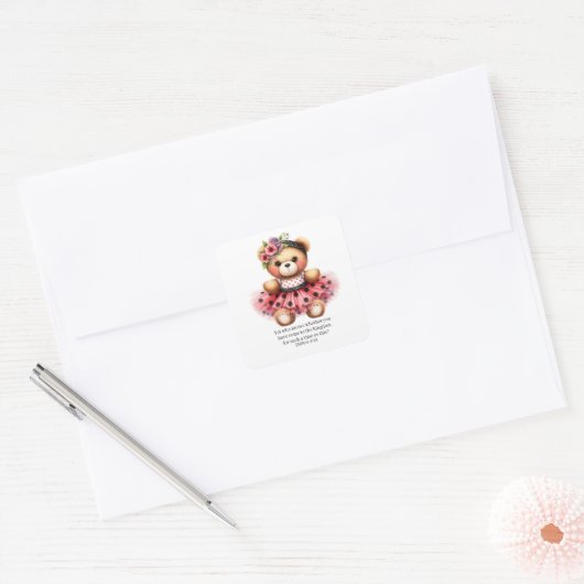 Esther 4:14 Girly Bear Stickers (Envelop)