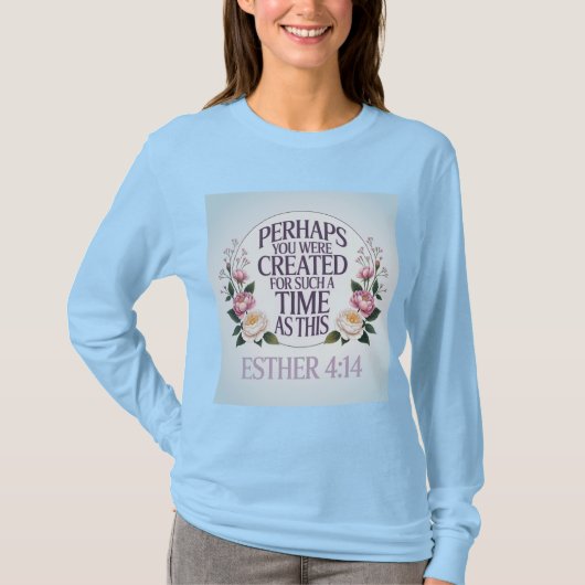 Esther 4:14 Light Blue T-Shirt (Voorkant)