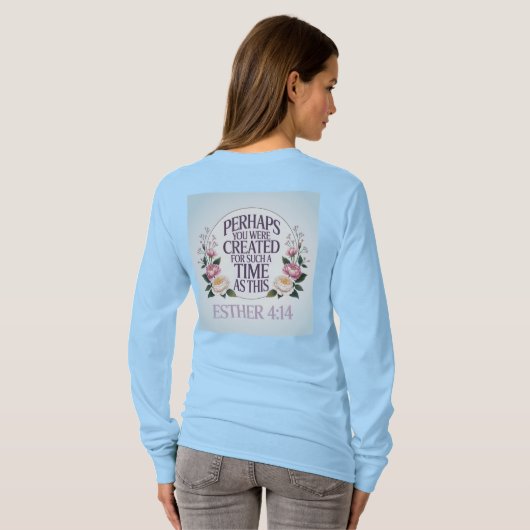 Esther 4:14 Light Blue T-Shirt (Achterkant volledig)