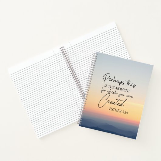 Esther 4:14 Misschien is dit de tijd Bijbel Verse Notitieboek (Binnen)