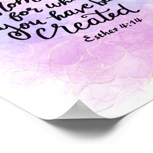 Esther 4:14 Moment waarvoor u werd gecreeerd Poster (Hoek)